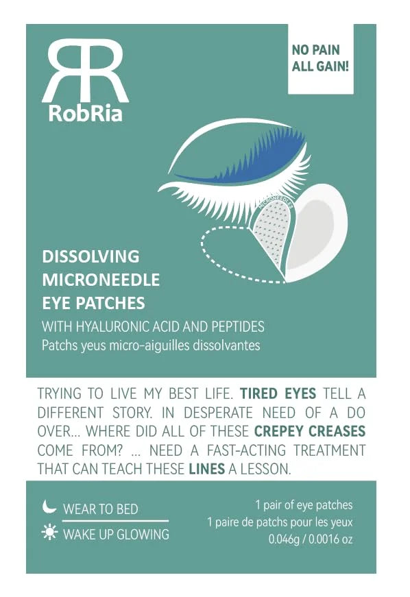 2 Pack Dissolving Microdart Eye Patches with Hyaluronic Acid & Peptides - Target Fine Lines & Wrinkles, Hydrate & Rejuvena...
