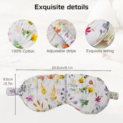 Pure Cotton Eye Mask 100% Organic Cotton Sleep Mask for Girls,Travel Breathable Sleep Mask,Adjustable Strap, Hypoallergeni...