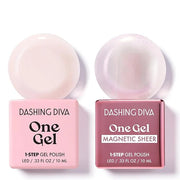 Dashing Diva One Gel Color & Magnetic Topper Duo - Lipgloss - Aristocrat & Iridescent Glitter Topper - 3-in-1 Base Coat, N...