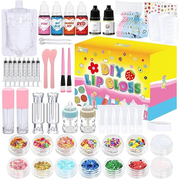 Jcoos Lip Gloss Making Kit, 73PCS DIY Lip Gloss Kit Fun and Soap Making Kit, Soap Making Kit for Adults and Kids, Soap Mak...