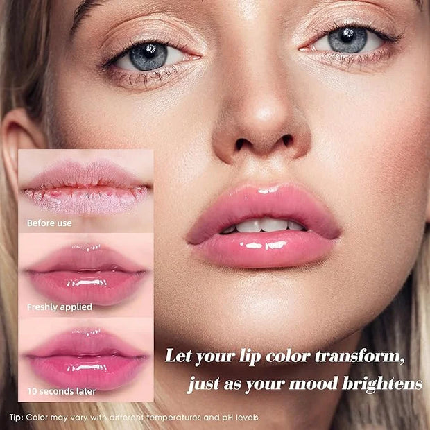 Unidollss MOOD Color Changing Lip Oil - Hydrating, Plumping, Non-Sticky Lip Gloss with Shimmer Finish, Long-Lasting Moistu...
