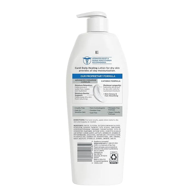 Curel Daily Healing Body Lotion for Dry Skin, Dermatologist Recommended Hydrating Body Lotion with Advanced Ceramides Comp...