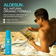 After Sun Face and Body Spray | Organic Aloe Vera Gel with Pure Lavender Essential Oil | Sunburn Relief Natural Aftersun S...