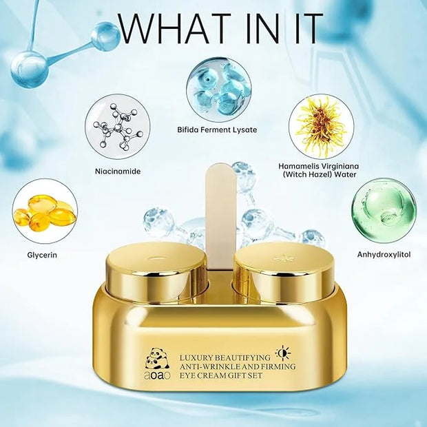 AOAO Luxury Day & Night Eye Cream Gift Set – Anti-Aging & Firming Eye Cream with Peptides, Niacinamide, Caffeine & Hyaluro...
