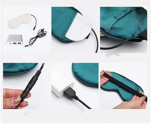 Heated Eye Mask, USB Eye Mask for Dry Eyes with Temperature & Timer Control, Warm Eye Compress Heating Pad for Sleep, Dry ...