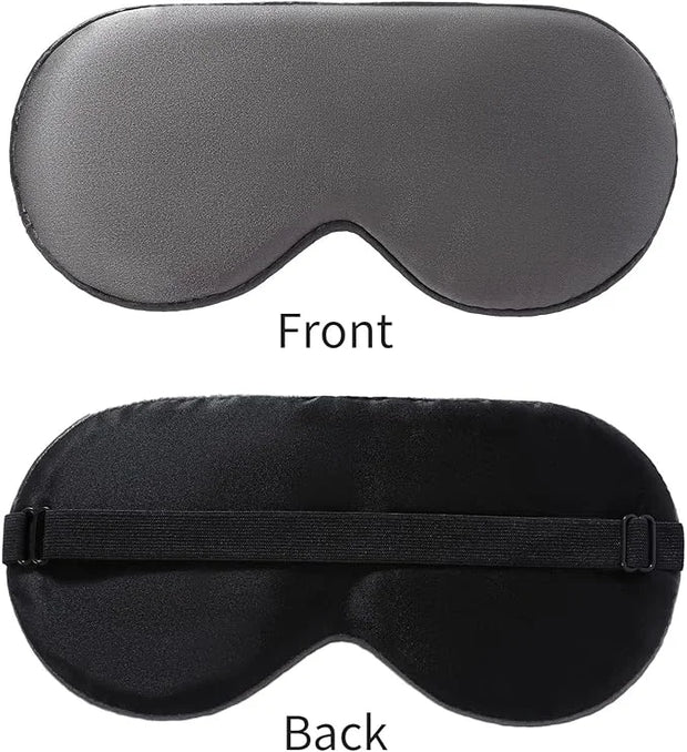 2-Pack 100% Real Natural Silk Eye Mask, Silk Sleeping Mask, Shade Puffy Eye Gift with Adjustable Straps, Sleep Eye Mask, B...