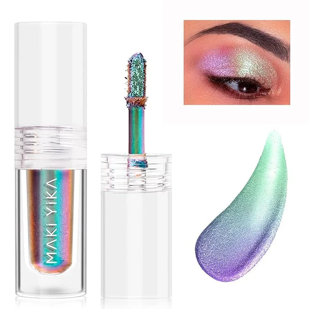 MAKI YIKA Glitter Liquid Eyeshadow Chameleon Metallic Eyeshadow MultiColor Shifting Long Lasting Multichrome Holographic E...
