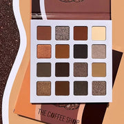 Juvia's Place Coffee Shop Eyeshadow Palette - 16 Pan Palette, Tan, Auburn, & Rich Dark Chocolate, Mattes and Shimmers, Hig...