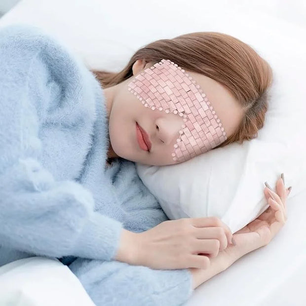 Natural Crystal Eye Mask, Rose Quartz Eye Mask for Alleviate Puffiness Massage Relax Wrinkles Relieve Migraine Meditation ...