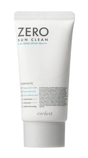 rom&nd ZERO SUN CLEAN 01.FRESH SPF50+ PA++++ 01 Fresh, Daily Sunscreen, Non-Greasy, No White Cast, Watery Texture, Soft Fi...