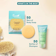 Eco Botanics Hotel Soaps & Toiletries Bulk Set | 1-Shoppe Amenities Kit for Hotels & Vacation Rentals | 0.85 oz Conditioni...