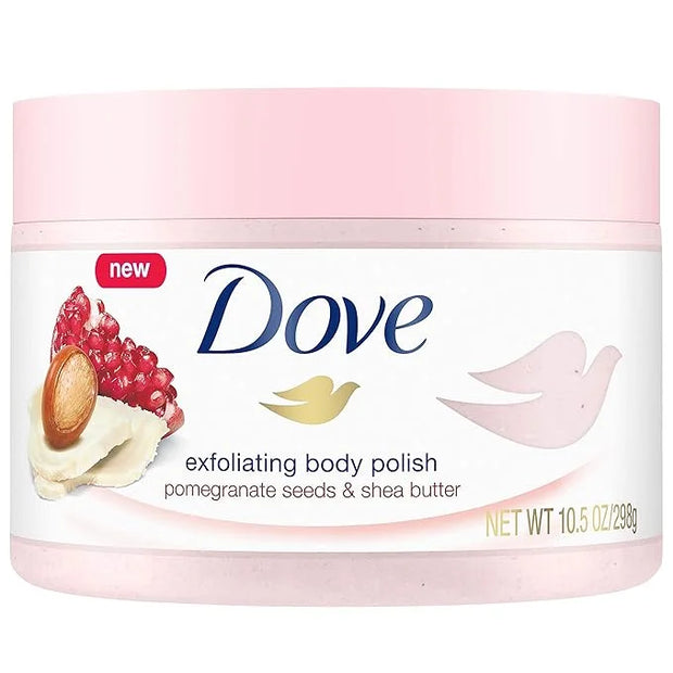 Dove Exfoliating Body Polish Scrub For Silky, Soft Skin Pomegranate & Shea Butter Body Scrub Exfoliates and Provides Lasti...