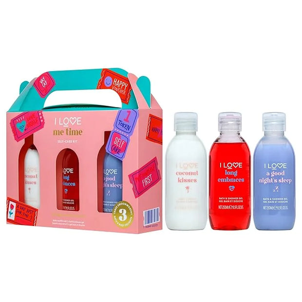 I LOVE Me Time Pamper Pack - Self Care Kit - At Home Spa Kit with Shower Gel and Body Souffle - Cherry, Lavender, and Coco...