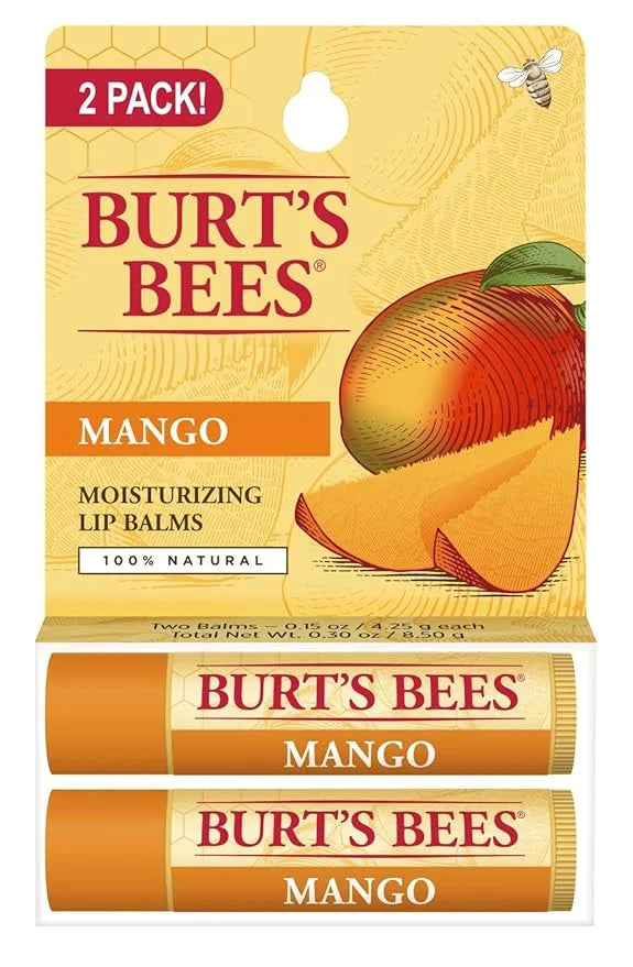 Burt's Bees Lip Balm - Mango, Lip Moisturizer With Responsibly Sourced Beeswax, Tint-Free, Natural Origin Conditioning Tre...