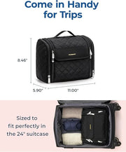 BAGSMART Makeup Bag for Women with Hanging Hook, Large Portable Capacity Water-resistant Organizer Travel Case for Toiletr...