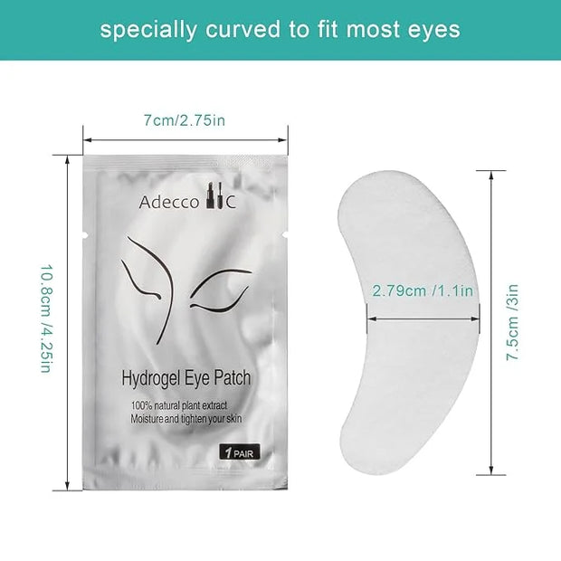 AHIER Eyepads Eyelash Extensions Lint Free, 100 Pairs Set Eye Pads for Lash Extensions, Hydrogel Eye Patch DIY False Eyela...