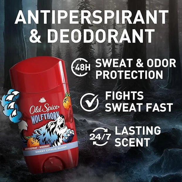 Old Spice Aluminum Free Deodorant for Men, 24/7 Odor Protection, 24/7 Freshness & Lasting Scent, Goes on Clear, Wolfthorn ...