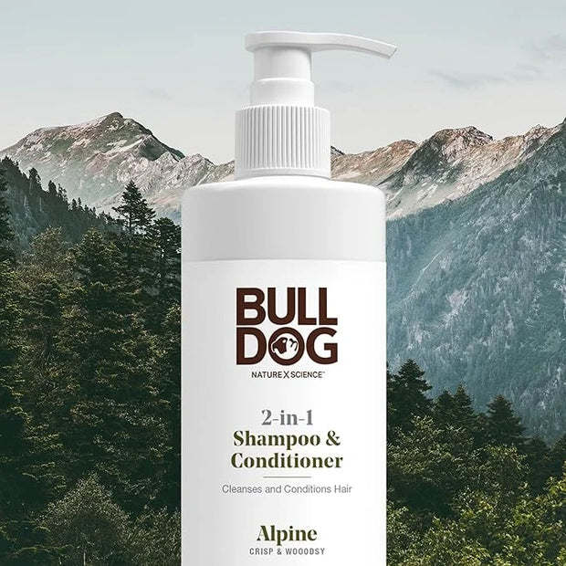 Bulldog Mens Skincare and Grooming 2-in-1 Shampoo and Conditioner, Alpine, 12 Fluid Ounces - Product Image