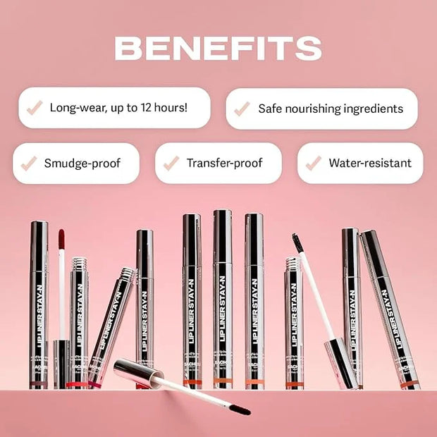 Sacheu Lip Liner Stay-N Peel Off Lip Stain — Long Lasting Matte Lip Tattoo Transfer Proof Lipstain Infused with Hyaluronic...