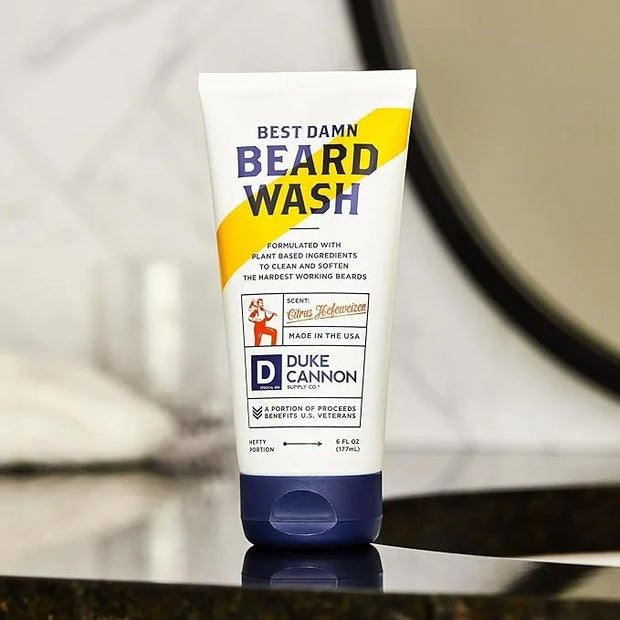 Duke Cannon Supply Co. Beard Wash Citrus Hefeweizen, 6 Fl Oz - Made with Plant-Based Ingredients to Strengthen, Rejuvenate...