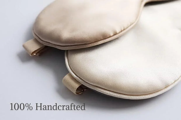 Premium 25 Momme Mulberry Silk Eye Mask for Sleeping (Champagne) - Product Image