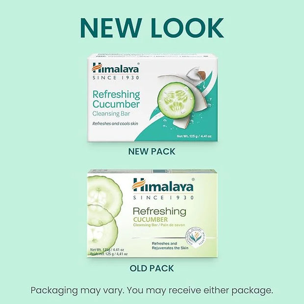 Himalaya Refreshing Cucumber Cleansing Bar, Face and Body Soap for Soft Skin, 4.41 oz, 6 Pack - Product Image