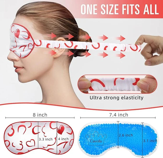 Sleep Mask w/Cooling Gel Eye Mask, Silk Eye Mask for Sleeping, Hot & Cold Eye Masks, Blindfold Reusable Eye Cover Sleeping...