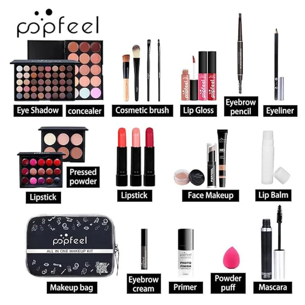 Makeup Sets For Women Brush Sets(Eyeshadow,Primer,Concealer,lipstick,lipgloss,Eyeliner,Eyebrow,Makeup brushe,Mascara &more)