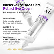 Anua Retinol 0.1 Caffeine Revitalizing Eye Cream, Under Eye Cream For Hydration, Glow Up Eye Contour, Niacinamide, Retinol...