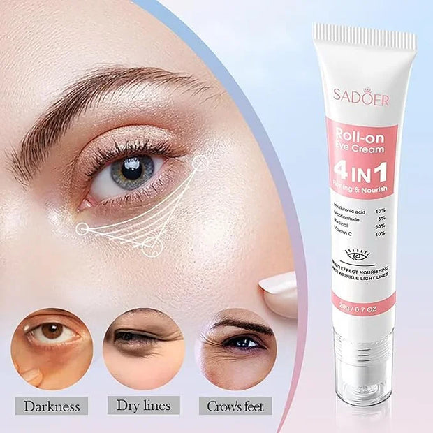 Eye Cream with 30% Retinol, 10% Hyaluronic Acid, 5% Nicotinamide, 10% Vitamin C for Puffy Bags Fine Lines Dark Circles Wri...