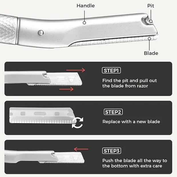 Precision Eyebrow Razor Blades - Set of 10 Replacement Blades - Product Image