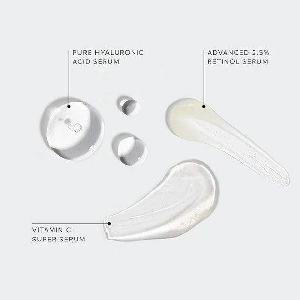 Cosmedica Skincare Facial Serum Trio Set Value for Clear Skin + 2 Microneedling Rollers - Product Image