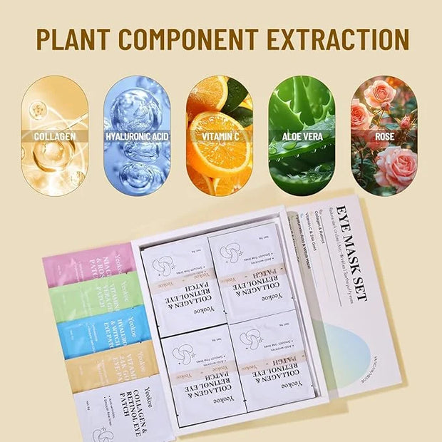 Under Eye Patches for Dark Circles,Eye Mask for Puffy Eyes With Collagen,Retinol,Vitmin C,Hyaluronic Acid and Niacinamide ...