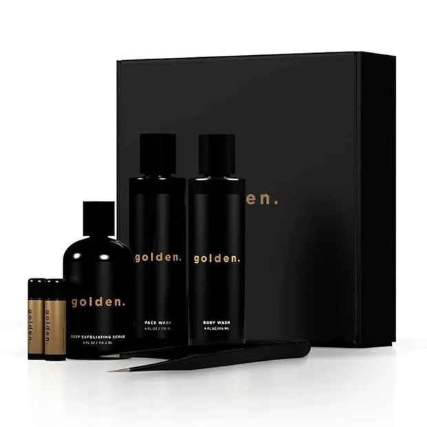 Golden Grooming Co. Essential Skincare Set for Men | Complete Face & Body Care Kit with Face Wash, Exfoliating Scrub, Body...