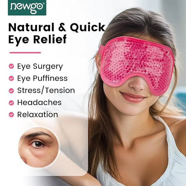 NEWGO Cooling Eye Mask for Puffy Eyes, Cold Eye Mask Eye Ice Pack for After Eyes Surgery, Tension Stress Relief, Itchy Eye...