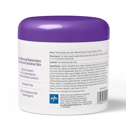 Medline Remedy Specialized Skin Cream, Fragrance-Free (16 oz), 1.5% Dimethicone, Nourishing Moisturizer for Dry Skin, Sulf...