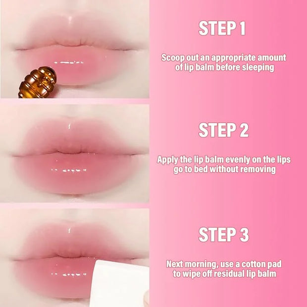 3 Pcs Honey Lip Balm, Bee (Honey+Strawberry+Watermelon)