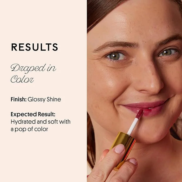 Winky Lux Very There Lip Oil, Hydrating Berry Tint with Jojoba Oil, Non-Sticky Glossy Lip Oil, Tinted Red Gloss for Juicy ...