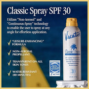 Vacation Classic Spray Sunscreen SPF 30 3-Pack, Broad Spectrum Sunscreen Spray, Vegan Sunblock Spray, Body Lotion with SPF...