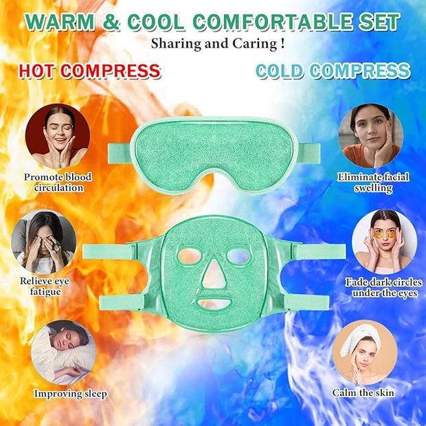Geyoga Gel Ice Face Eye Mask Cooling Face Eye Masks for Reducing Puffiness, Dark Circles, Redness, Pain Relief, Migraine, ...
