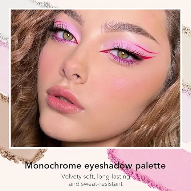 Monochrome Matte Eyeshadow Makeup Palette, Highly Pigmented Peach Pink Eyeshadow Palette, Matte Pressed Powder Eye shadow ...