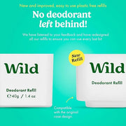 Wild - Refillable Deodorant - Fresh Cotton & Sea Salt Refill Trio Pack - Vegan - Aluminum Free - Long Lasting Protection -...