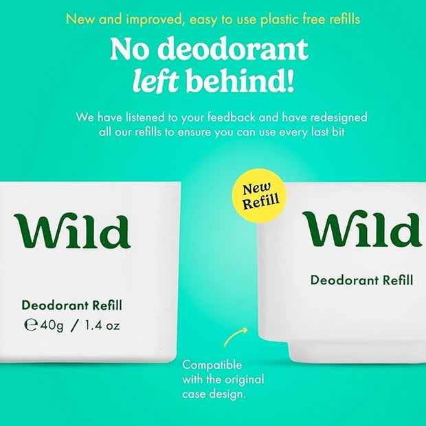 Wild - Refillable Deodorant - Fresh Cotton & Sea Salt Refill Trio Pack - Vegan - Aluminum Free - Long Lasting Protection -...