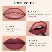 2Pcs Longwear Liquid Lip Liner Stain Marker Pen Set Long Lasting Waterproof, Dark Black Cherry Wine Red Matte 24 Hour Lip ...