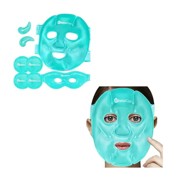 Ice Face Eye Mask for Dark Circles and Puffiness Cold Warm Compress, Gel Cold Cooling Face Mask Package for Women and Men,...