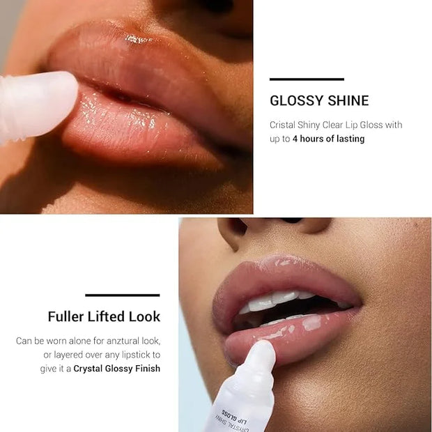 STUDIO LIMITED Instant Fab Crystal Shiny Clear Lip Gloss Long Lasting Ultra Hydrating Plumping Lip Gloss for women girls V...
