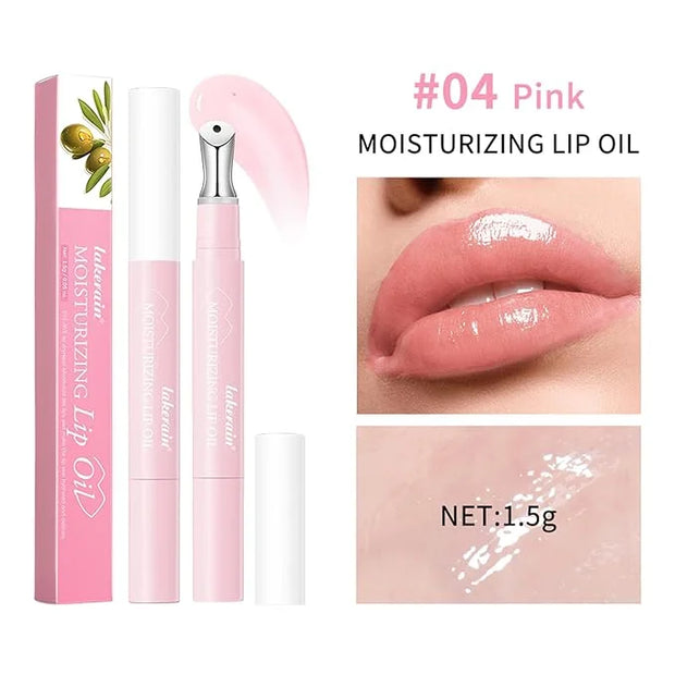Watery Essence Lip Glaze,Moisturizing Nonstick Tinted Gloss Lip Oil,Glowy Lipstick, Long-Lasting Lip Stain, Lightweight Li...