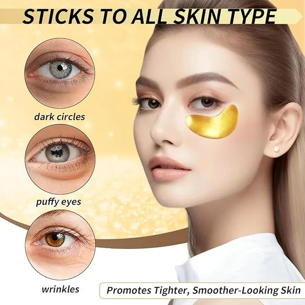 Under Eye Patches, Dermatology Golden Eye Mask with Amino Acid & Collagen, Cooling Eye Care for Wrinkles, Puffy Eyes & Dar...
