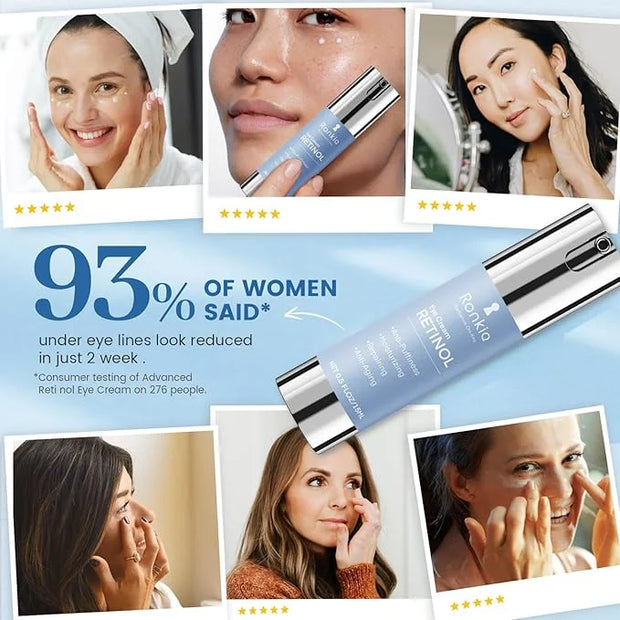 Retinol Eye Cream for Dark Circles: Anti-Wrinkle Under Eye Cream - Night Care Eye Cream Reduces Eye Bags - Product Image