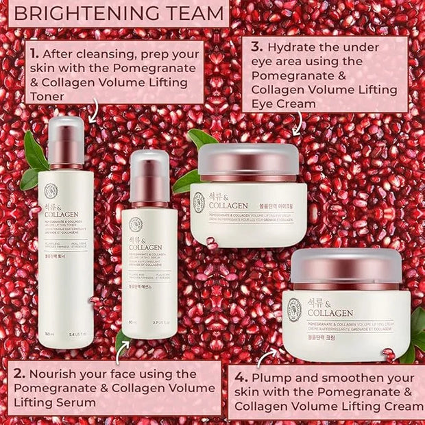 The Face Shop Pomegranate & Collagen Volume Lifting Eye Cream | Deep Revitalizing Cream for Elasticity, Firmness & Density...